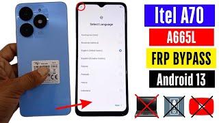 Itel A70 Frp Bypass Android 13 New Solution | Itel 70 A665L Google Account Bypass Without PC 2024