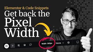 Add the Pixel Width to Elementor's Top Bar