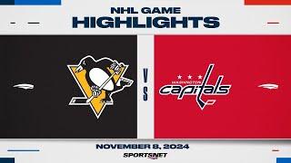 NHL Highlights | Penguins vs. Capitals - November 8, 2024