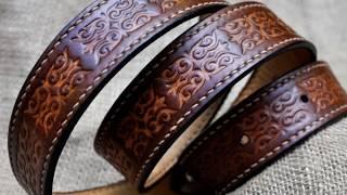 Hand crafted leather belts by Kazakhsha Leather Art Studio