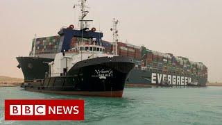 Suez Canal blocked after huge container ship wedged across it  - BBC News