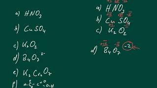 Übungsaufgaben zu Oxidationszahlen