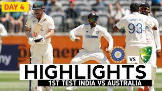 India vs Australia 1st Test DAY 4 Full Match Highlights | IND vs AUS 1st Test DAY 4 Full Highlights