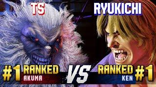 SF6 ▰ TS (#1 Ranked Akuma) vs RYUKICHI (#1 Ranked Ken) ▰ High Level Gameplay