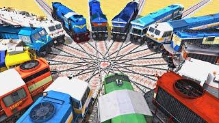 16 TRAINS CROSSING ON BUMPY RAILROAD DIAMOND CROSSING - Train Simulator 2022 | #RailroadÇrossing