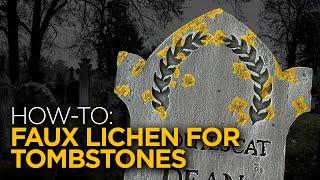 Adding Lichen to your DIY Halloween Tombstones