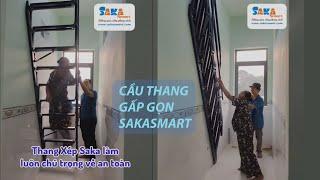 Saka và Dì cùng nhau trải nghiệm cầu thang gấp gọn SakaSmart thiết kế riêng cho gia đình #cauthang