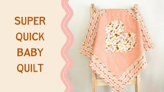 Cute Heart Baby Quilt with Step by Step Instructions