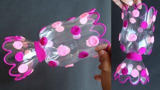 Plastic Bottle Flower Vase Craft - Home Decor Ideas - Plastic Bottle Craft Idea