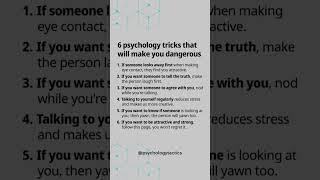 6 Psychology Tricks to make you dangerous  #mindhacks #psychologyhacks #psychology #mindset