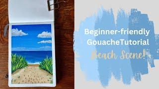 Beginner Gouache Beach Scene Tutorial