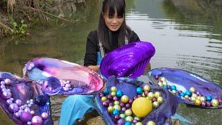 Girl's Casual Dig in River Ends in Riches: Giant, Deformed Shell Holds Surprise of Valuable Gems