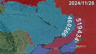 Russian Invasion of Ukraine: Every Day to 2025 using Google Earth