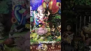 Ganpati bappa morya  ganpati decoration at home #cuteghanu