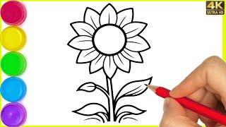 Easy flower Drawing | How to make flower easy step by step || Flower Drawing for beginners | By Arya