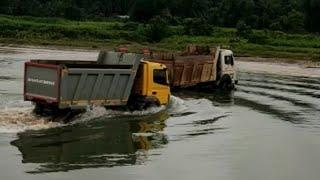 The Poweful BharatBenz 1623C Truck crosses River