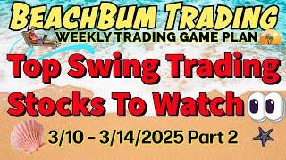 Top Swing Trading Stocks to Watch  | 3/10 – 3/14/25 | AEHR AMZY NVDY SSTK TSLY APLY URAX & More