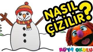 Nasıl Çizilir? - Kardan Adam - Çocuklar İçin Resim Çizme - RÜYA OKULU