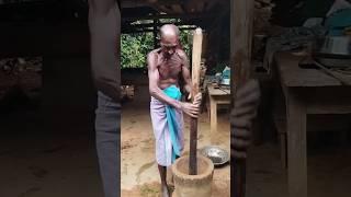 grandma and grandpa Making roasted curry powder