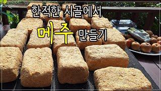 시골집에서 메주 만들기 / 시골생활 일상 브이로그 / 시골집에서 직접 키운콩으로 메주 만들어 먹는 즐거움 ASMR