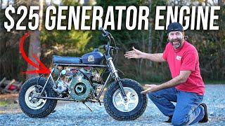 Wir haben aus Schrottplatzteilen ein Mini-Bike mit zwei Zylindern und vier Gängen gebaut