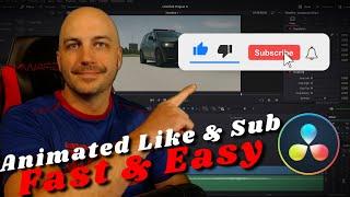 FREE Animated Like and Subscribe Buttons, In Seconds. Davinci Resolve