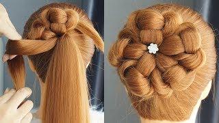 Flower Bun Hairstyle For Wedding - Bridal Bun Tutorial