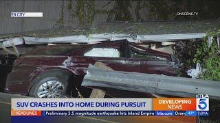 Dangerous Southern California pursuit ends in wild crash into home 