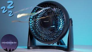 Soothing table fan noise for sleeping with ambient blue lighting - Black screen after 1 hour