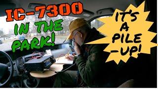 Is Icom IC-7300 good for parks? Can a simple whip POTA? A practical test on the air!