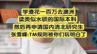 花100万去国外读国际本科，申请国内研究生，张：规则被你们玩明白了