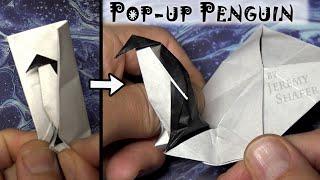 AMAZING Origami Penguin Pop-up Card With Walking Action 