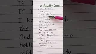 English songs with lyrics ~~Pretty Girl ~ Maggie lindemann #youtubeshorts #shortsvideo #shorts