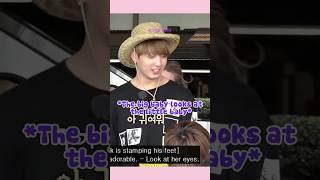 BTS Reaction When They Saw A Cute Baby With Headset  #shorts #bts #baby