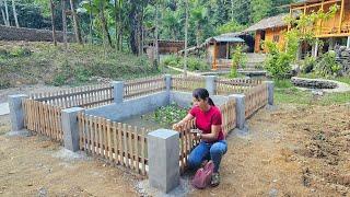 Build a fence for a turtle pond as a temporary shelter for wintering turtles