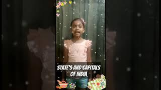 GK | States and capitals of India | Yoshitha | Sathish all in one Kannada