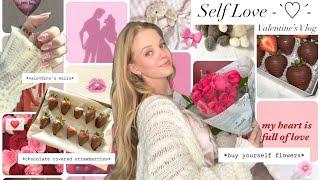 ˚ʚɞ˚ Self Love Valentine's Vlog - flowers, nails, chocolate covered strawberries, & shopping ⋆𐙚₊˚⊹