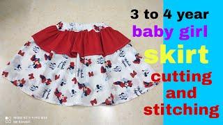 3 to 4 year baby skirt cutting and stitching