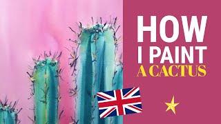 Painting a cactus in watercolor - SUPER EASY - ENGLISH VERSION