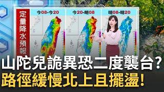 山陀兒回馬槍? 出海後恐二度襲台 日本氣象廳預測登陸後再南下屏東 估山陀兒"登陸12小時內"會減弱消散 模式極罕見｜【台灣要聞】20241003｜三立iNEWS