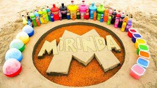 How to make MIRINDA logo with Orbeez, Balloons of Fanta, Chupa Chups, Coca Cola, Soda and Mentos