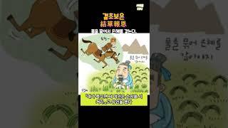 [1분국어] 사자성어 결초보은 고사성어 하루국어 하자 [신서유기,지구오락실,출장십오야] 나PD 수능언어 풀을 묶어서 은혜를 갚는다.  #shorts