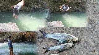 catching fish in sireng korong.. and swimming..