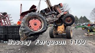 Massey Ferguson 1100 is no longer complete! Nice tractor becomes a parts machine