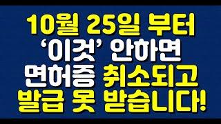 10월 25일 부터 ‘이것’ 안하면 면허증 취소되고 발급 못 받습니다!