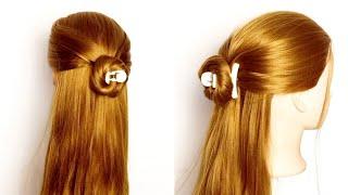 Easy Claw Clip Half up Half Down Hairstyle | Trendy Claw Clip Bun Hairstyle Hack #halfuphalfdown