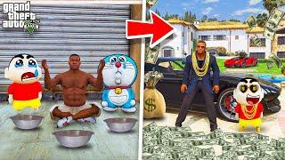Shin Chan & Franklin Change Their Poor Life into Rich Life in GTA 5 in Telugu | Dhanu Dino