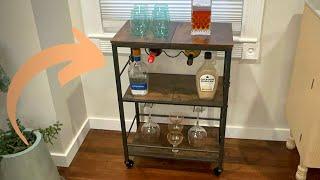 Amazon Furniture Review: YATINEY Bar Cart, 3-Tier Serving Cart, Kitchen Cart with Wine Rack