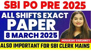 SBI PO Prelims Quant Exact Paper Asked in 8 March 2025 important for SBI CLERK MAINS | MINAKSHI