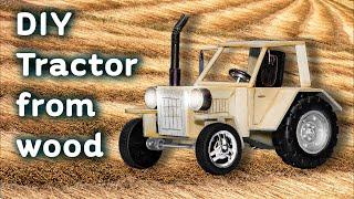 How to make a TRACTOR from rulers. DIY Tractor made of wood with your own hands with DC Motor